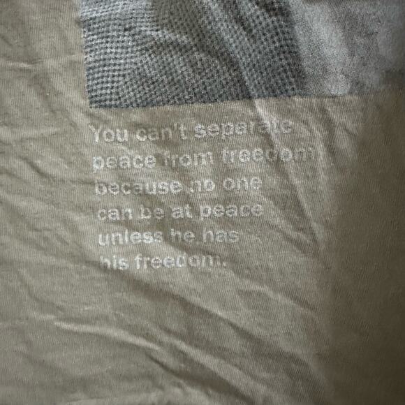 💥Malcolm X Graphic Tee Cut off sleeves Unisex size 2X Tan color freedom - Picture 2 of 10